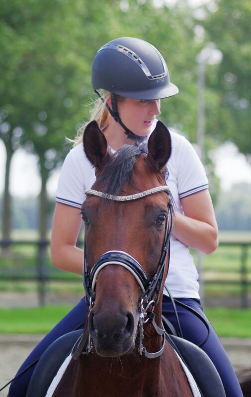 Samantha met Equinova's Bruce waarmee ze de klasse Z succesvol reed